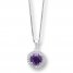 Amethyst Necklace Lab-Created White Sapphires Sterling Silver