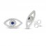 Blue & White Lab-Created Sapphire Evil Eye Earrings Sterling Silver