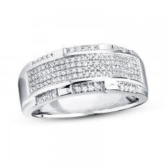 Men's Band 1/2 ct tw Diamonds 10K White Gold