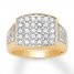 Men's Diamond Ring 2 ct tw Round-cut 10K Yellow Gold