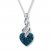 Blue/White Diamond Necklace 1/3 ct tw Sterling Silver