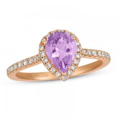 Le Vian Amethyst & Diamond Ring 1/3 ct tw 14K Strawberry Gold