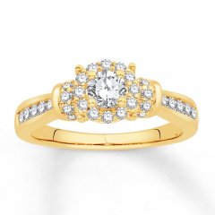 Diamond Engagement Ring 5/8 ct tw Round-cut 14K Yellow Gold