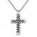 Men's Curb Chain Cross Necklace Stainless Steel 24"