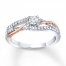 Diamond Engagement Ring 1/3 ct tw Round-cut 10K Two-Tone Gold