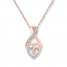 Heart Necklace 1/15 ct tw Diamonds 10K Rose Gold