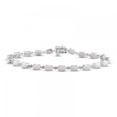 Lab-Created Opal Bracelet Oval-cut Sterling Silver