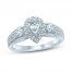 Diamond Engagement Ring 1 ct tw Pear/Round 14K White Gold