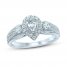 Diamond Engagement Ring 1 ct tw Pear/Round 14K White Gold