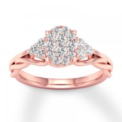 Diamond Engagement Ring 1/2 ct tw Round-cut 14K Rose Gold