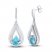 Swiss Blue Topaz & White Lab-Created Sapphire Drop Earrings Sterling Silver