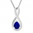 Lab-Created Sapphire Necklace Sterling Silver