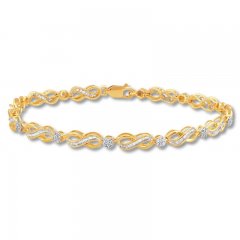 Diamond Infinity Bracelet 1 cttw Baguette/Round 10K Yellow Gold