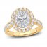 Multi-Diamond Engagement Ring 1-1/2 ct tw Oval/Round-Cut 14K Yellow Gold