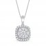 Diamond Necklace 1/2 ct tw 10K White Gold 18"