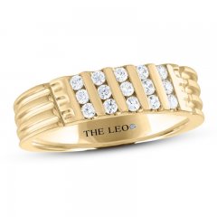 THE LEO Diamond Men's Wedding Band 1/2 ct tw Round-cut 14K Yellow Gold