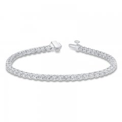 Diamond Fashion Bracelet 1 ct tw Round-cut 10K White Gold 7"