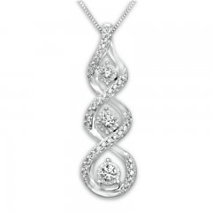 Diamond Necklace 1/5 ct tw Round-cut 10K White Gold