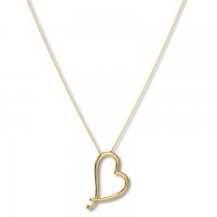 Heart Necklace 14K Yellow Gold 16"-18" Adjustable