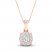 Diamond Halo Necklace 1/4 ct tw Round-Cut 10K Rose Gold 18"