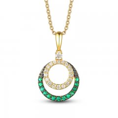 Le Vian Diamond & Emerald Necklace 1/4 ct tw Diamonds 14K Honey Gold 18"