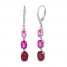 Vibrant Shades Lab-Created Ruby, Pink & White Lab-Created Sapphire Earrings Sterling Silver