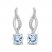 Aquamarine Drop Earrings 1/20 ct tw Diamonds Sterling Silver