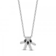 Disney Treasures Diamond Mickey Glove Necklace 1/6 ct tw Sterling Silver 17"