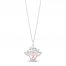 Hallmark Diamonds Flower Necklace 1/20 ct tw Sterling Silver/10K Rose Gold