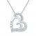 Heart Necklace Lab-Created White Sapphires Sterling Silver