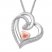 Heart Necklace with Diamonds Sterling Silver/10K Rose Gold