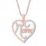 "Nana" Heart Necklace 1/20 ct tw Diamonds 10K Rose Gold