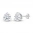 White Lab-Created Sapphire Stud Earrings Sterling Silver