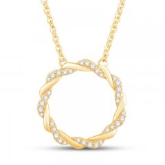 Circle of Gratitude Diamond Necklace 1/4 ct tw Round-cut 10K Yellow Gold 19"