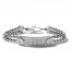 Bulova Double-Chain ID Bracelet Stainless Steel 8"