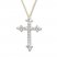 Diamond Cross Necklace 1/2 ct tw Round-cut 10K Yellow Gold