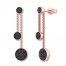 Black Diamond Drop Earrings 1/2 ct tw Round-cut 10K Rose Gold