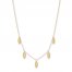 Dangle Station Necklace 14K Yellow Gold 16"-18" Adjustable