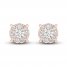 Diamond Halo Stud Earrings 1/4 ct tw Round-Cut 10K Rose Gold