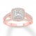 Diamond Engagement Ring 1 ct tw Princess/Round 14K Rose Gold