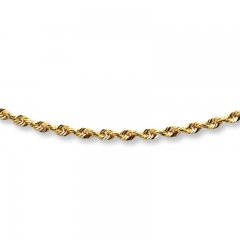 Rope Chain Necklace 14K Yellow Gold 22" Length