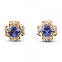 Le Vian Tanzanite Earrings 1/5 ct tw Diamonds 14K Strawberry Gold