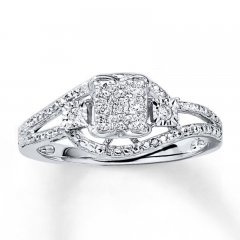 Diamond Ring 1/5 carat tw 10K White Gold