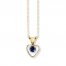 Sapphire Heart Necklace 14K Yellow Gold