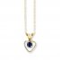 Sapphire Heart Necklace 14K Yellow Gold