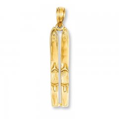 Ski Charm 14K Yellow Gold