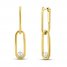 Cultured Pearl Paperclip Earrings 10K Yellow Gold