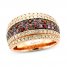 Le Vian Nude Rhodolite/Garnet/Amethyst Ring 1 ct tw Diamonds 14K Strawberry Gold