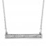 "Faith" Diamond Bar Necklace 1/8 ct tw Sterling Silver