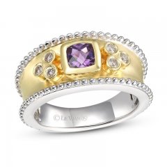 Le Vian Creme Brulee Amethyst Ring 1/8 ct tw Diamonds 14K Two-Tone Gold